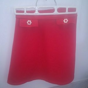 Girls Red Skirt with Flower Detail